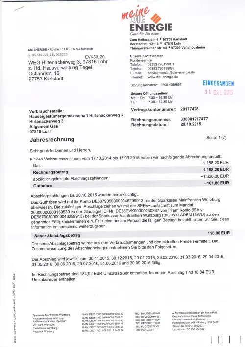 Thumbnail: 2015-10-26_2015-10-26_Energie Jahresrechnung Gas 29.10.2015