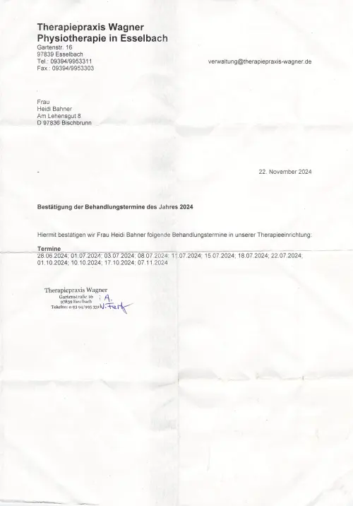 Thumbnail: 2024-11-22_Therapiepraxis Wagner Physiotherapie in Esselbach Gar