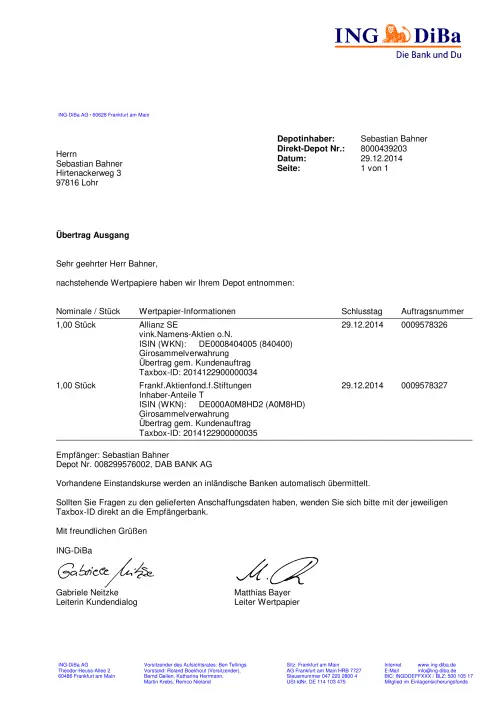 Thumbnail: 2014-12-29 ING DIBA 2014-12-29_2014-12-29_Direkt_Depot_8000439203_Bestandsveraenderung_20141230